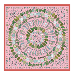 Hedvábný šátek - Silk scarf Longchamp Herbarium