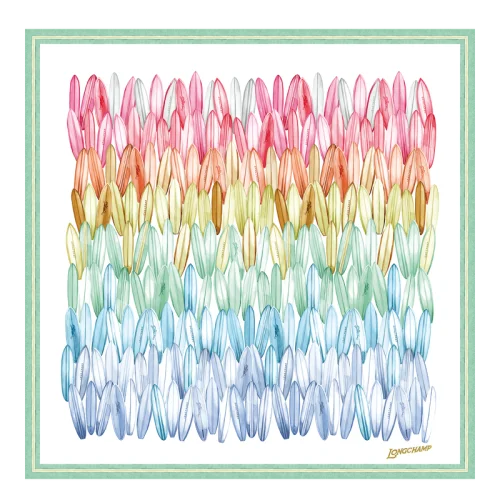 Hedvábný šátek -  Silk scarf Camaieu de surf