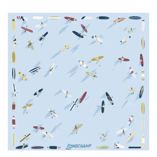 Šátek - Silk scarf EN ATTENDANT LA VAGUE