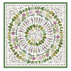 Hedvábný šátek - Silk scarf Longchamp Herbarium