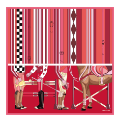Šátek - Silk scarf Jockey Longchamp