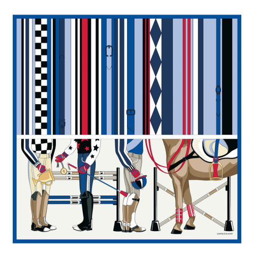 Šátek - Silk scarf Jockey Longchamp