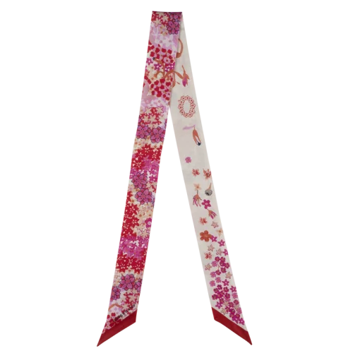 Hedvábný šátek - Headband Collier de fleurs